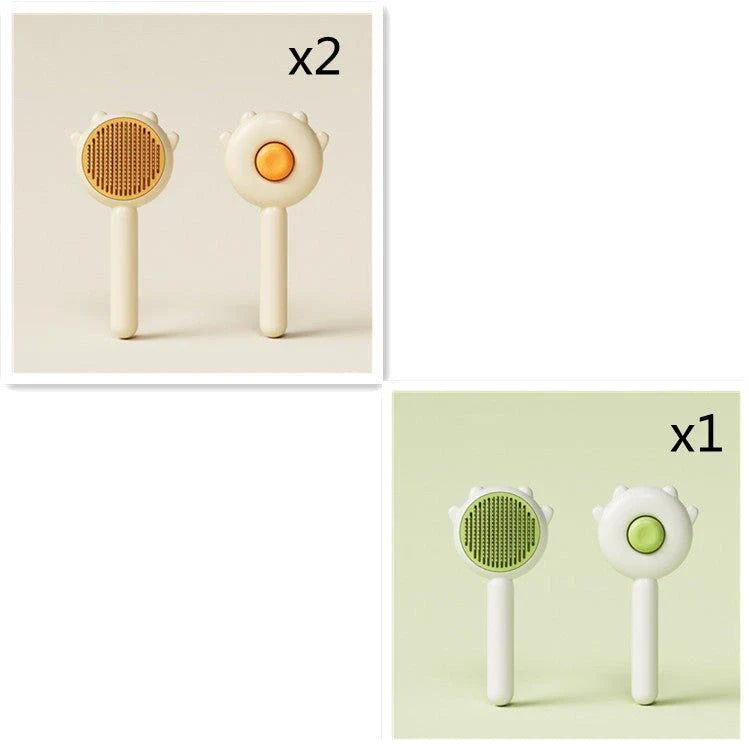 Premium pet grooming comb with massage bristles for a healthy, shiny coat