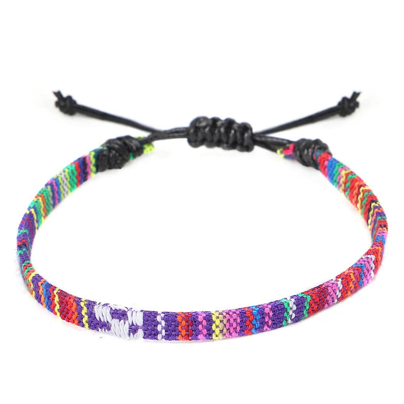 Hand Woven Rainbow Colour Anklet Bohemian Style