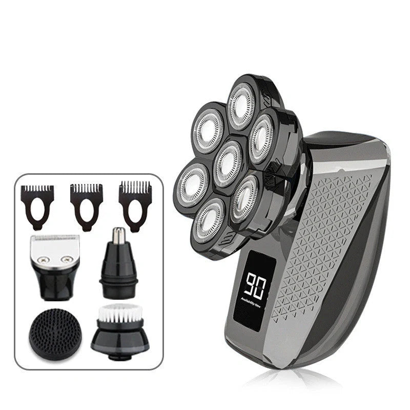 7D floating head waterproof electric razor for men with USB charging