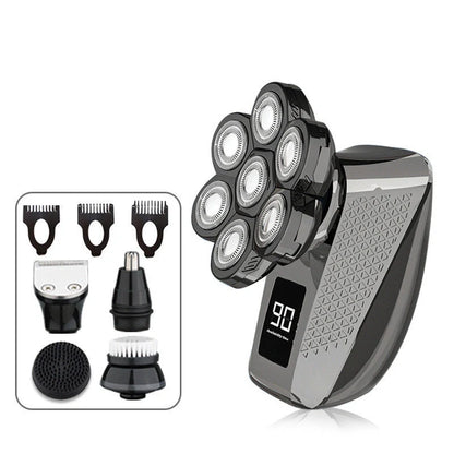 7D floating head waterproof electric razor for men with USB charging
