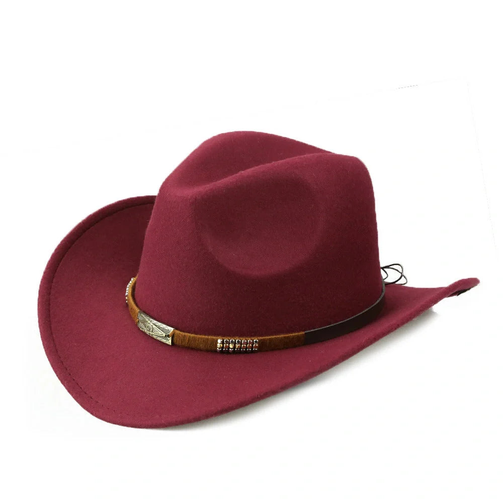 Woolen Denim Cowboy Hat in various colours showcasing European and American style