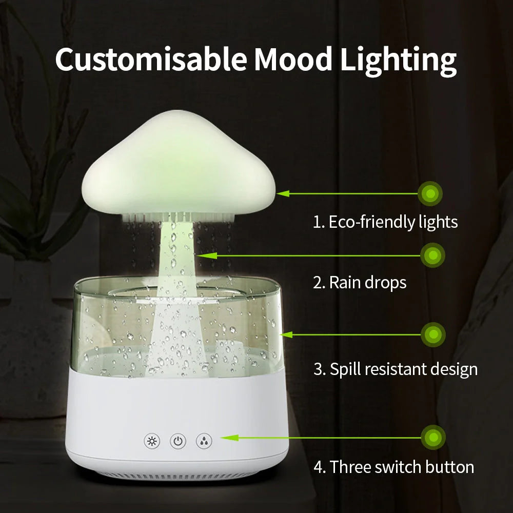2-in-1 Desk Humidifier with raining cloud design and aromatherapy function