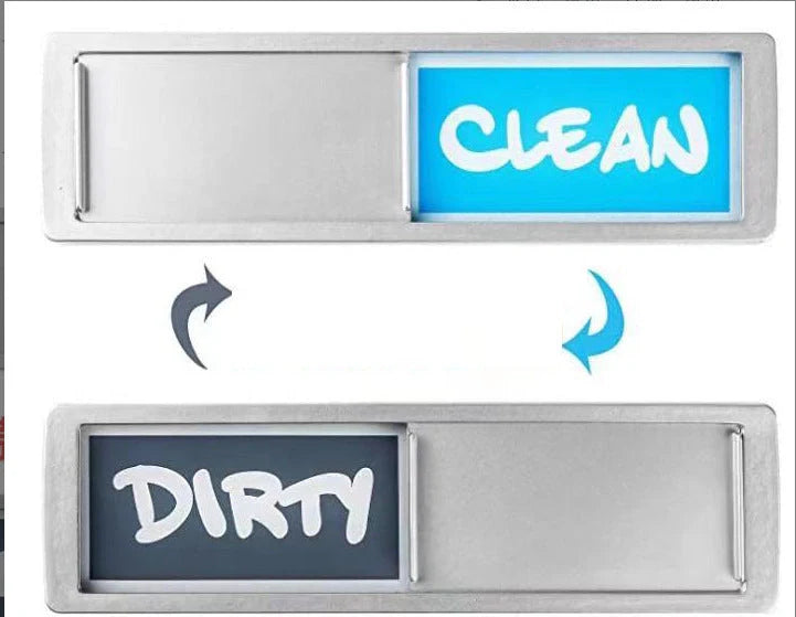 Dishwasher magnet clean dirty sign with adhesive metal plate, waterproof and tear-proof