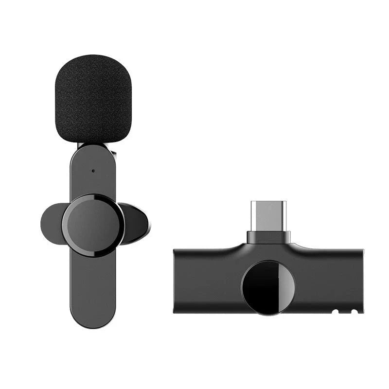 Wireless lavalier microphone with HD audio, Bluetooth connectivity, and compact carrying case