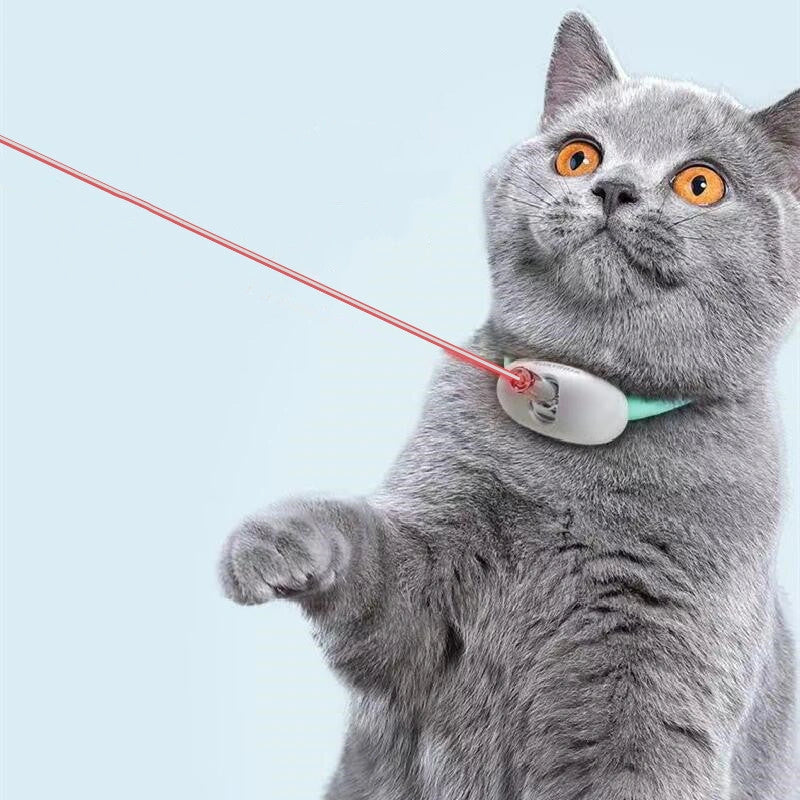 Smart Laser Teasing Cat Collar with adjustable fit and USB charging