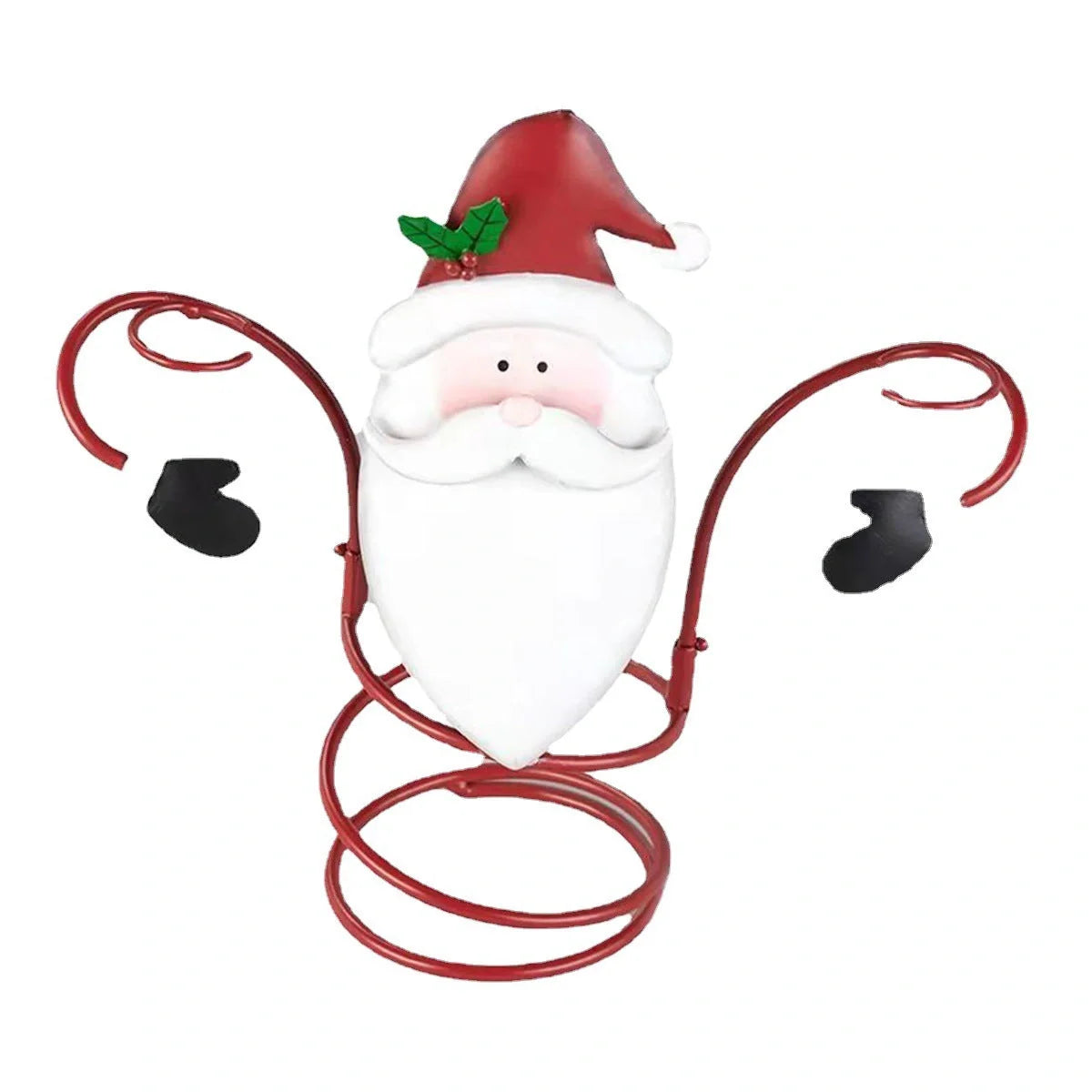Christmas wine glass holder with festive face and removable arms, 11x11x23cm