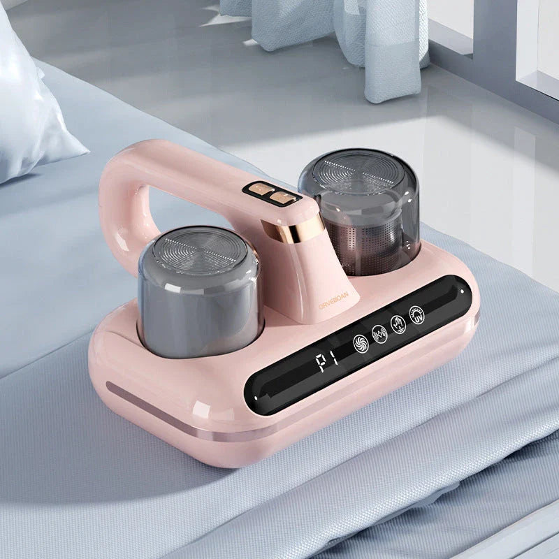 Cordless handheld mattress vacuum cleaner with powerful suction, UV sterilization, and HEPA filtration for deep cleaning beds, pillows, and home surfaces