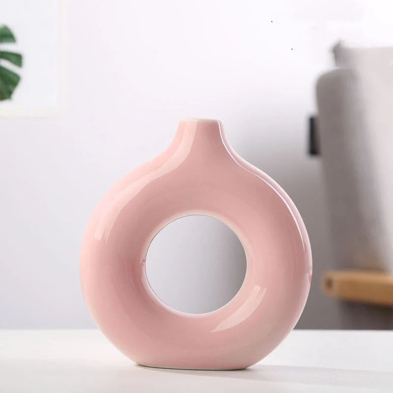 Elegant frosted porcelain biscuit vase for modern flower arranging