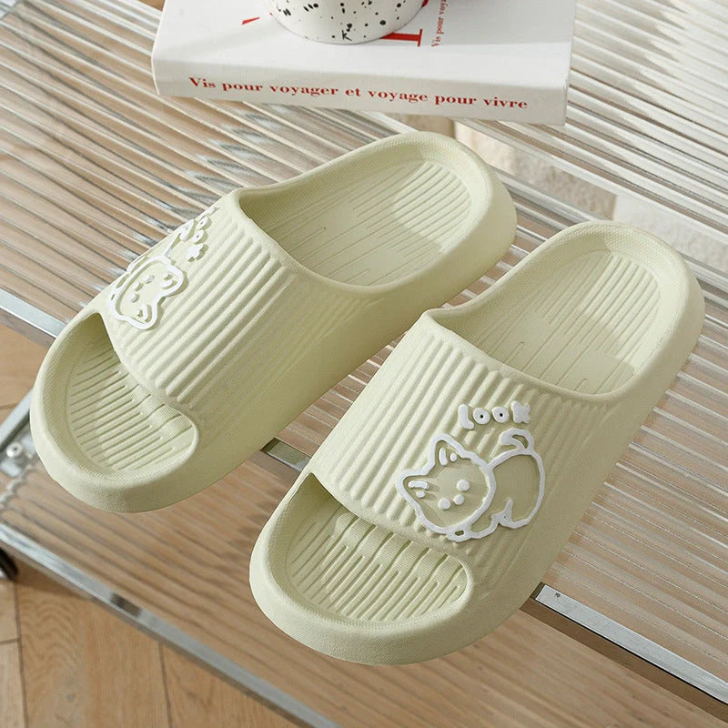 Women's non-slip cat slippers in assorted colours for summer wear