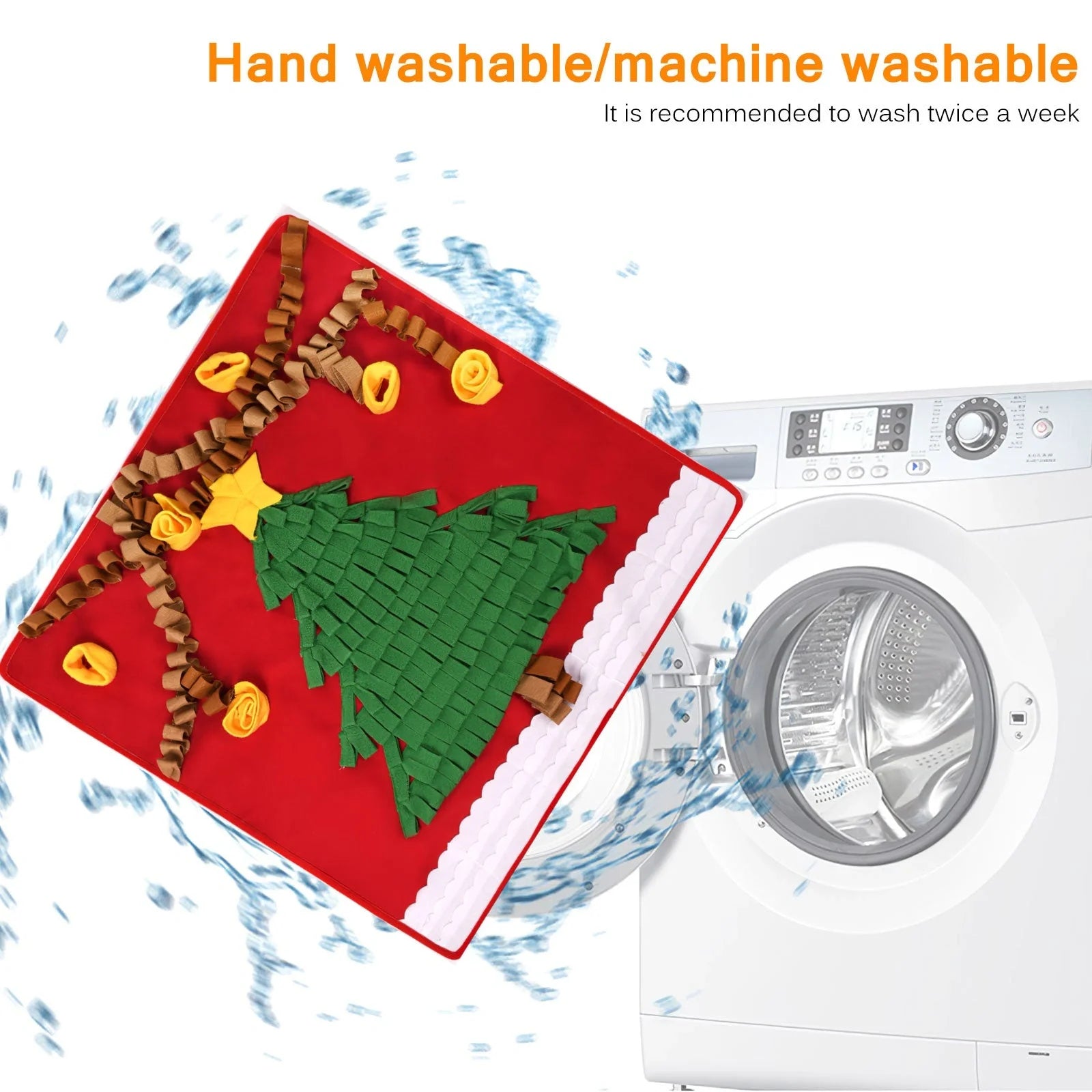 Christmas tree pattern washable pet dog snuffle mat for stress relief and slow feeding