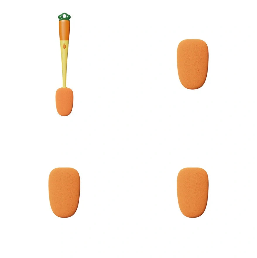 3-in-1 multifunctional cleaning brush set with carrot design for efficient kitchen cleaning