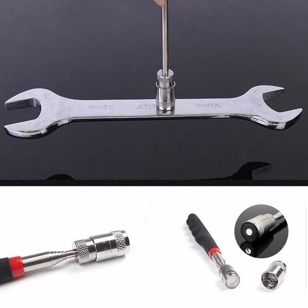 LED Magnetic Pick Up Tool with telescopic extension and LED light for retrieving small metal objects