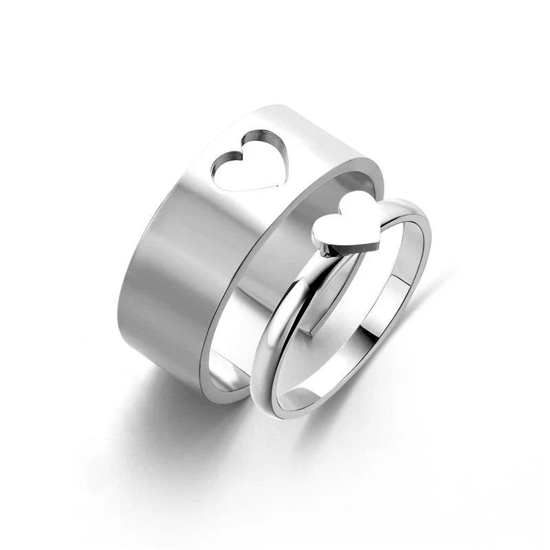 Stunning titanium steel rings with geometric designs in gold and steel finishes