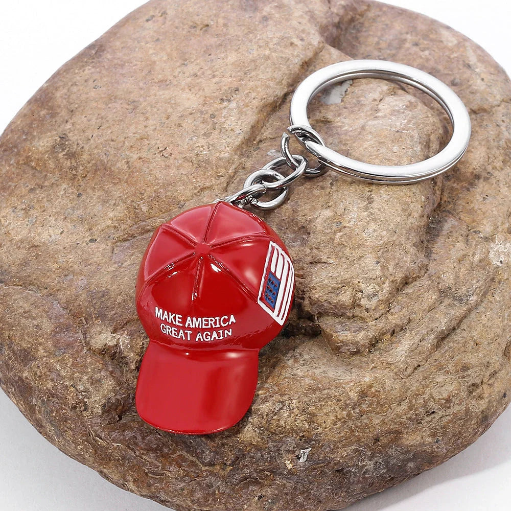 A vibrant red keychain with a minimalist hip-hop inspired design, crafted from premium zinc alloy for the discerning British gentleman.