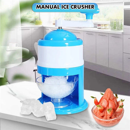Portable manual ice crusher with stainless steel blade for smoothies and drinks
