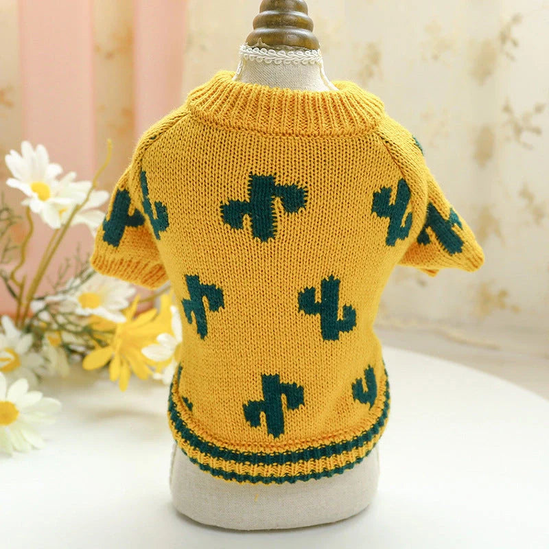 Bowknot Hollow Knit Dog Sweater in various colours and sizes