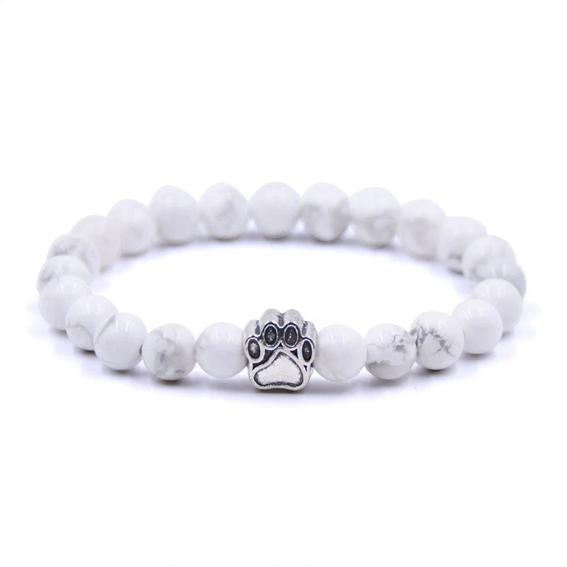 Natural stone dog paw bracelet with anti-fatigue properties, unisex design