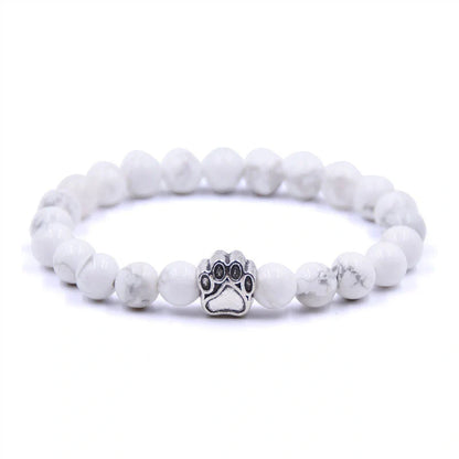 Natural stone dog paw bracelet with anti-fatigue properties, unisex design