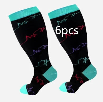 Plus-sized compression socks with bamboo fiber blend for breathability and comfort