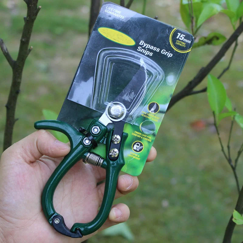 Multifunctional garden scissors with safety buckle and stainless steel spring for durable pruning