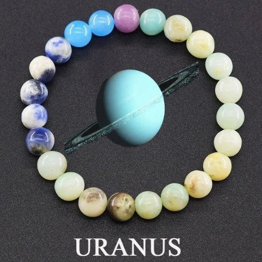 Matte 10mm stone beads couples bracelet in various planet-inspired colours