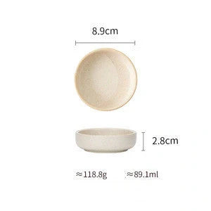Pure Colour Matte Ceramic Plate Set with sesame point glaze in pink, grey, white, and blue