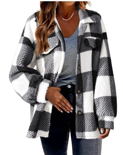 Lamb Fleece Jacket in pink, black, khaki, and light green - lightweight and warm