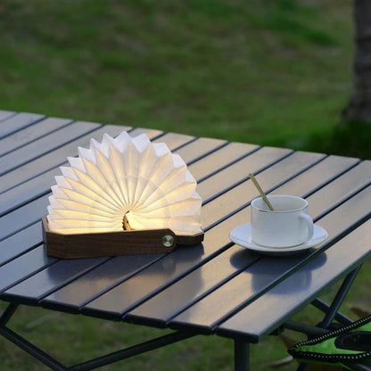 Nordic style wooden hand lamp with USB rechargeable feature, extendable up to 30 cm