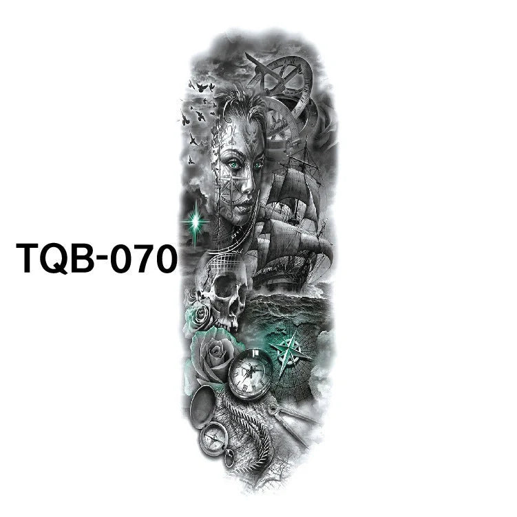 Waterproof Full Arm Tattoo Sticker in various colours for temporary body art