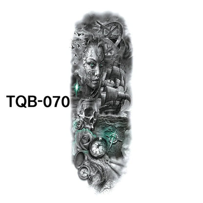 Waterproof Full Arm Tattoo Sticker in various colours for temporary body art