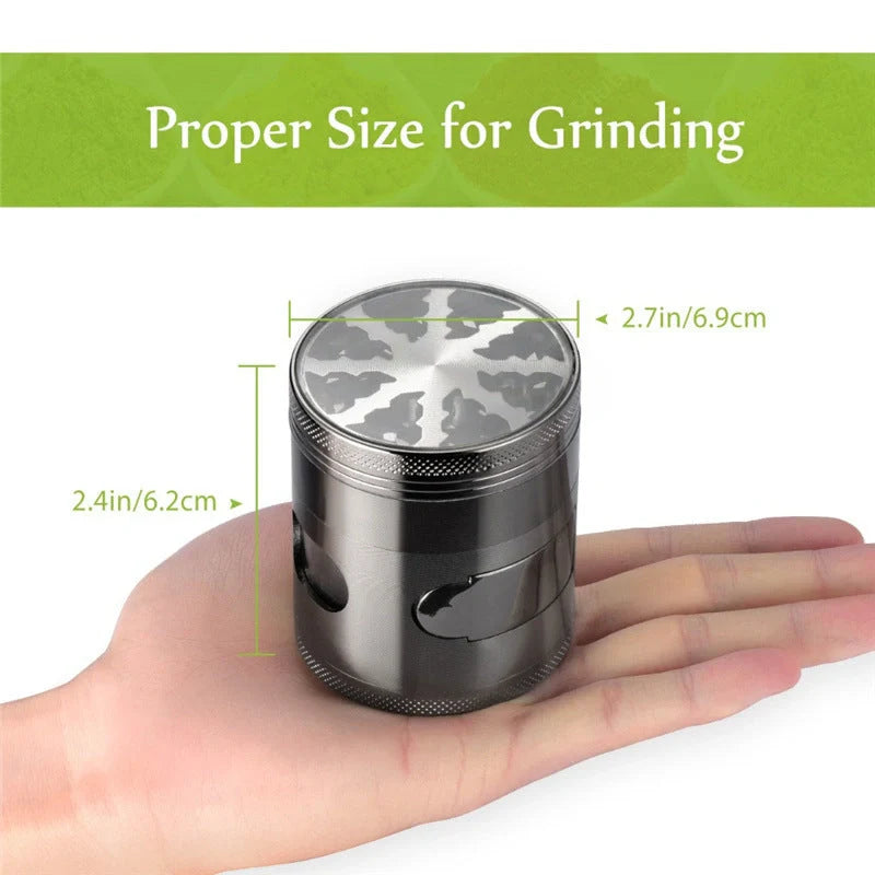60mm zinc alloy herb grinder with magnetized lid and windmill teeth