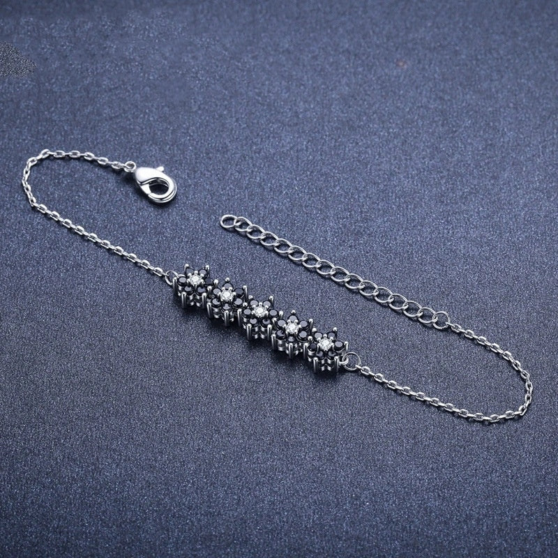 Elegant floral bracelet made of premium titanium steel with a natural, sophisticated design