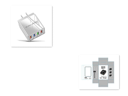 4-Port High-Speed USB Wall Charger with Quick Charge 3.0 Technology for Simultaneous Charging of Multiple Devices