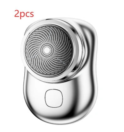 Mini Portable USB Rechargeable Electric Shaver for Men in black, blue, green, and silver