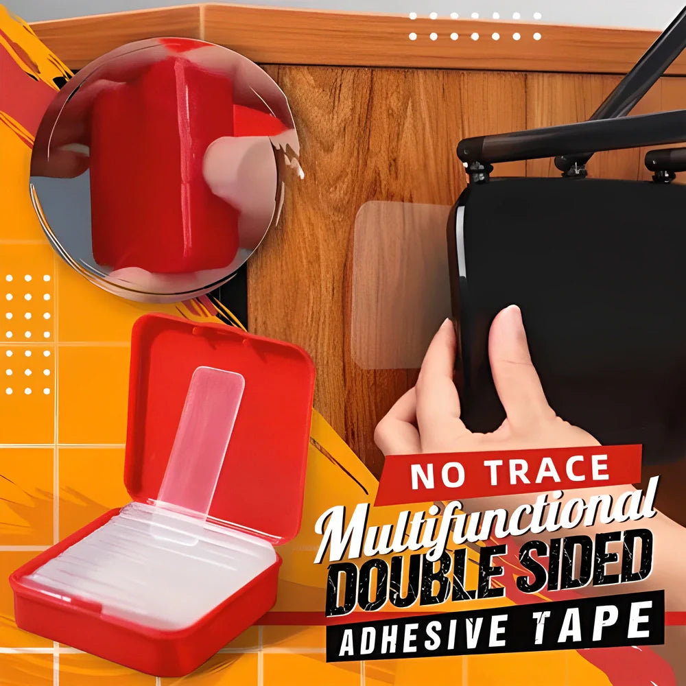 Premium double-sided acrylic tape in transparent colour, used for securing and mounting items in the home or office.