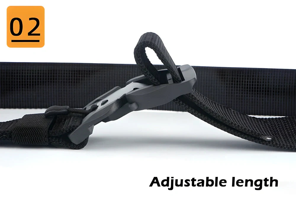 Rugged, heavy-duty magnetic belt with a stainless steel buckle that snaps together effortlessly