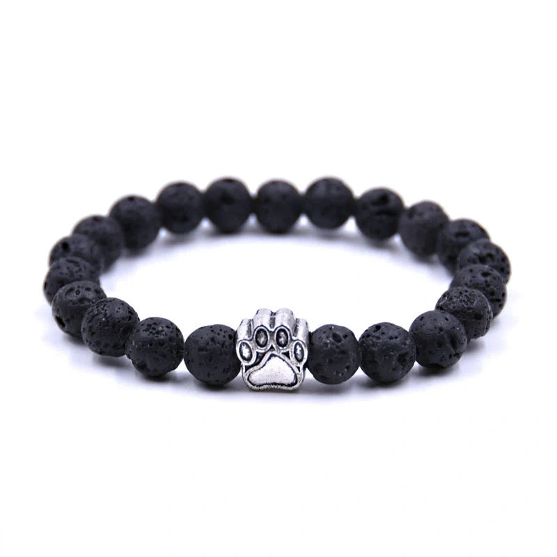 Natural stone dog paw bracelet with anti-fatigue properties, unisex design