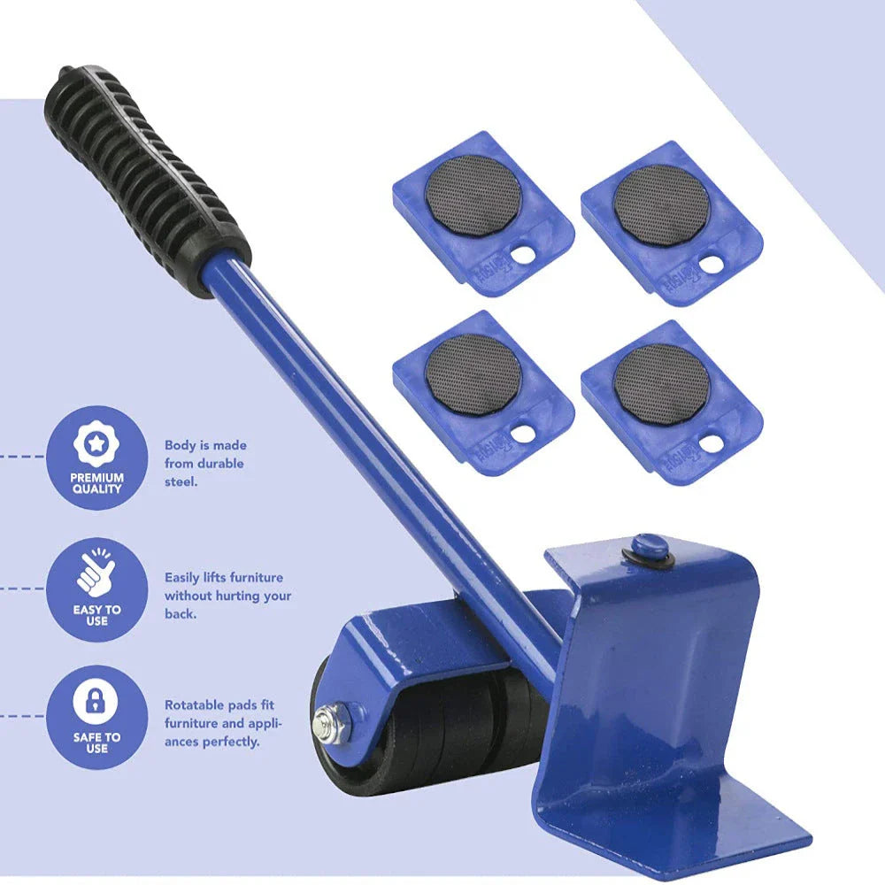 Furniture Lifter Tool Set with mover pads for effortless relocation of heavy sofas, bookcases, tables, and more