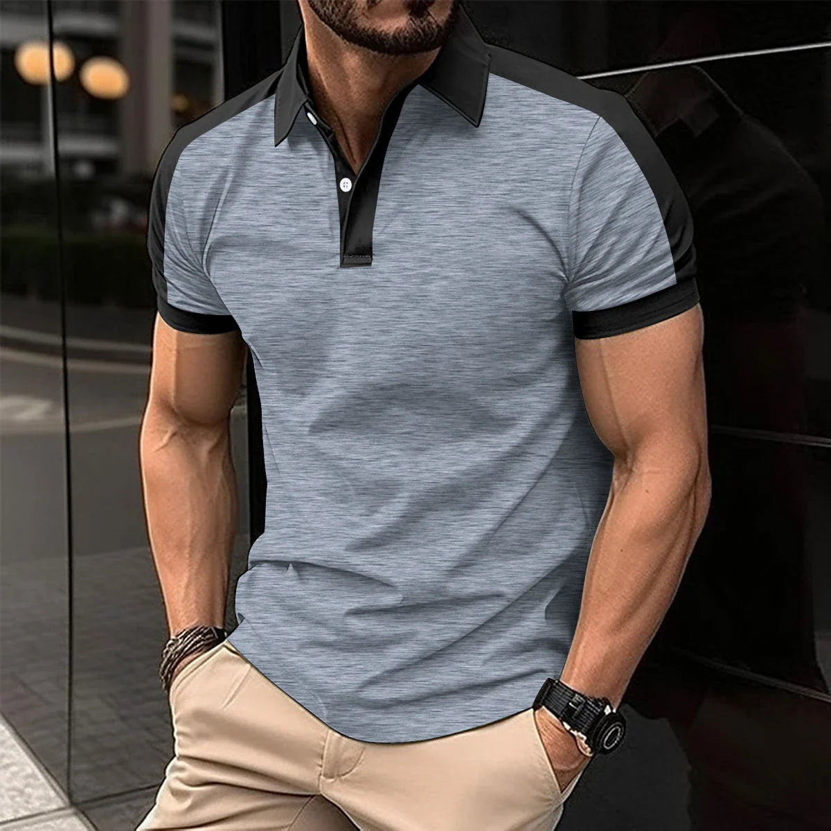 Premium short sleeve polo shirts for men in a variety of vibrant colors and sizes