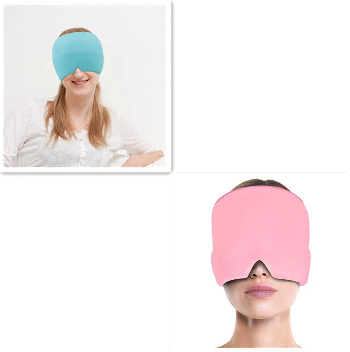 Soothing Ice Therapy Eye Mask for Headache and Migraine Relief, Flexible Gel Material, Adjustable Strap