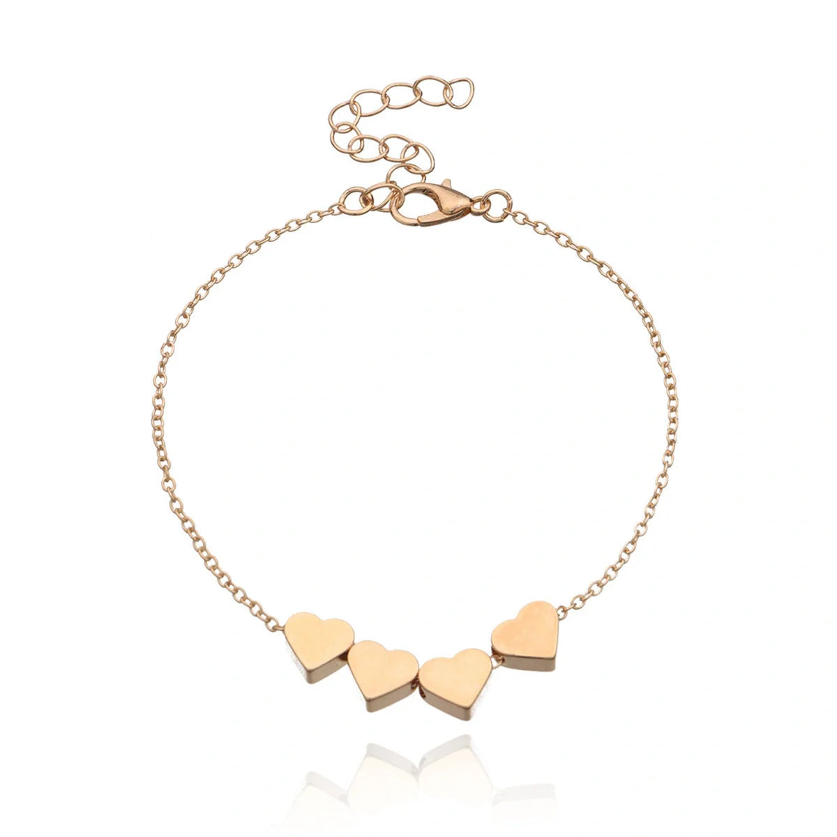 Korean-inspired thin chain heart bracelet for women in gold and silver