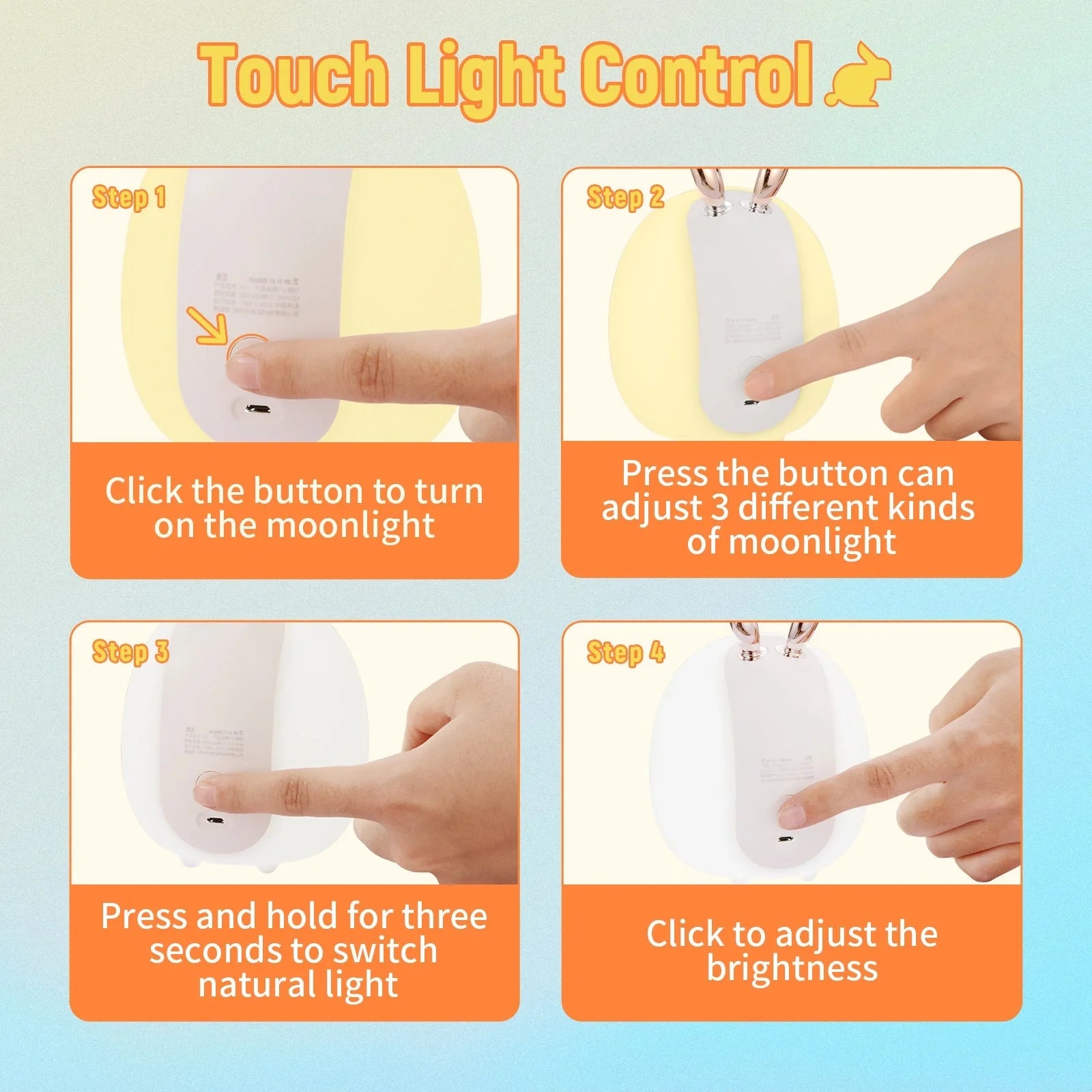 Adjustable silicone night light for baby feeding with deer and rabbit designs