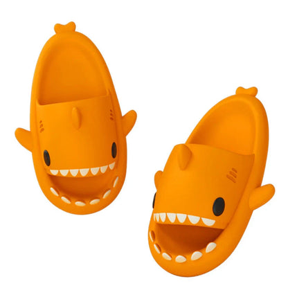 Cozy shark-themed slippers made of plush EVA material for indoor and outdoor wear with customized support