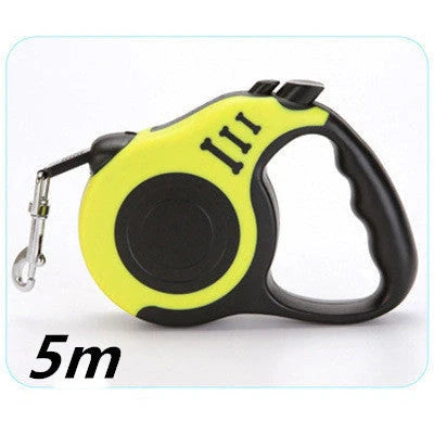 Automatic telescopic pet leash with one-handed braking and locking system, made of eco-friendly materials for safe and convenient pet walking