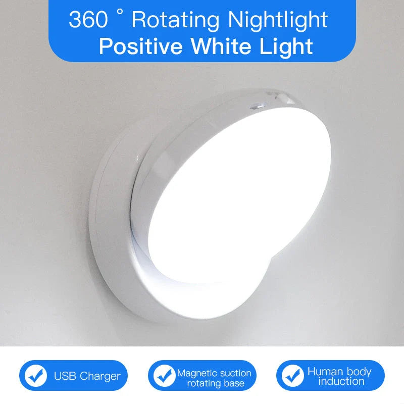 Motion-activated LED light with adjustable brightness and direction, designed for versatile use in any room of the home.