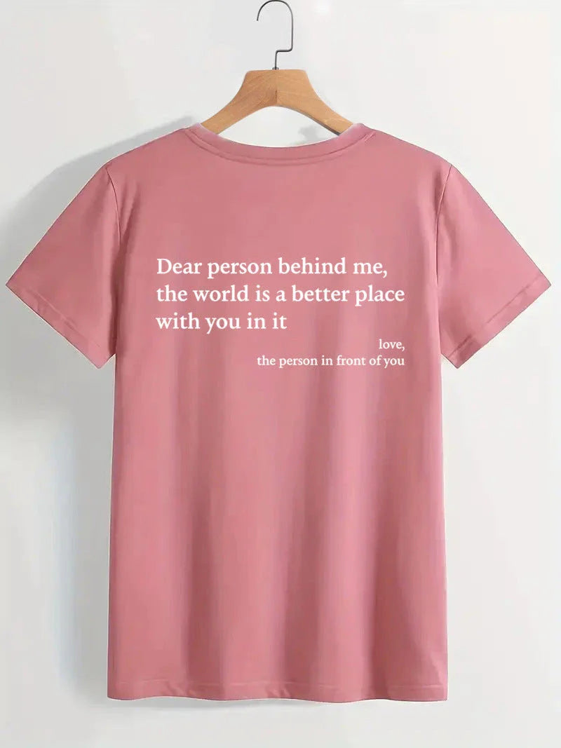 Women's graphic tee with playful slogan, available in various colors and sizes
