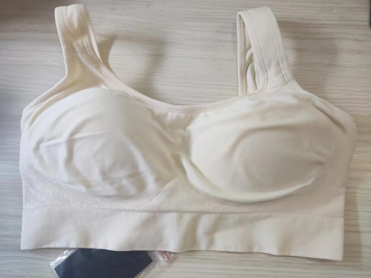 Plus-size S-3XL Nylon ShaperBra in white, black, and skin tone with rear three row buckle