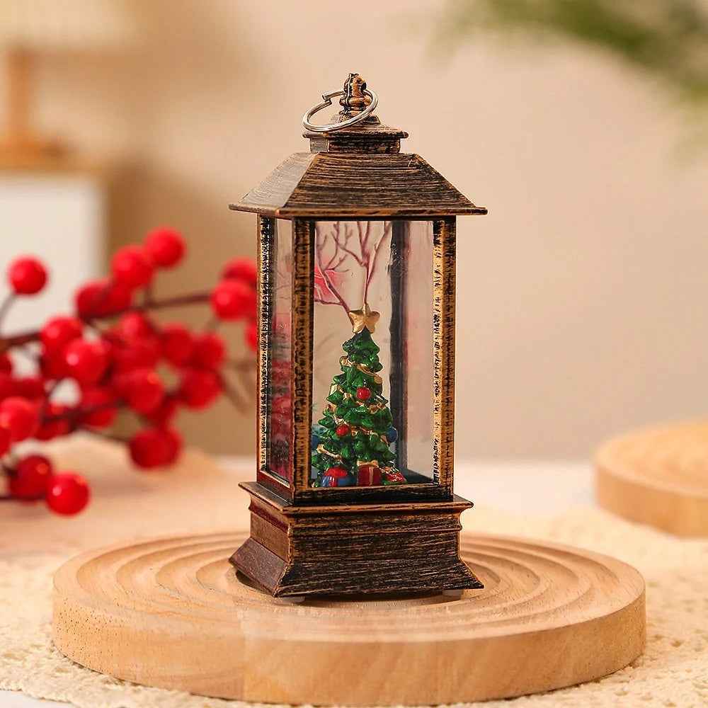 Santa Claus LED night light battery-powered hanging lantern for Christmas decoration