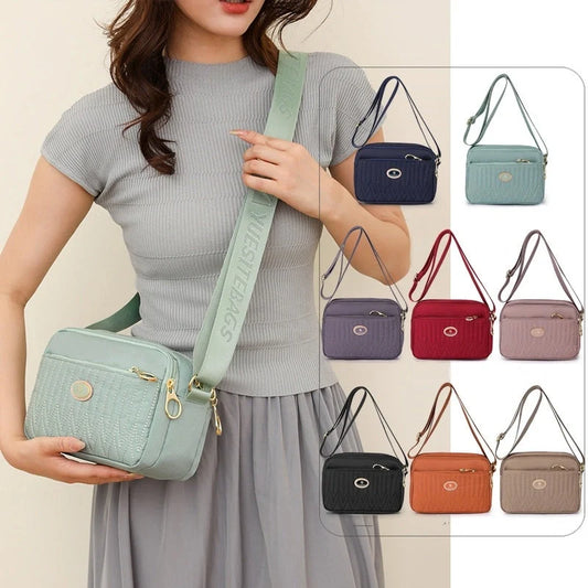 Women's lightweight nylon cross body messenger bag in various colours