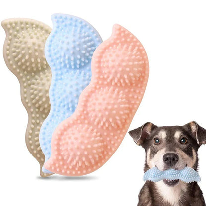 Natural rubber teeth cleaning dog toy for puppies, safe and durable